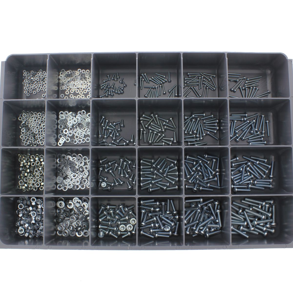 Metric Pan Head Phillips Machine Screws — Steel Drawer Assortment