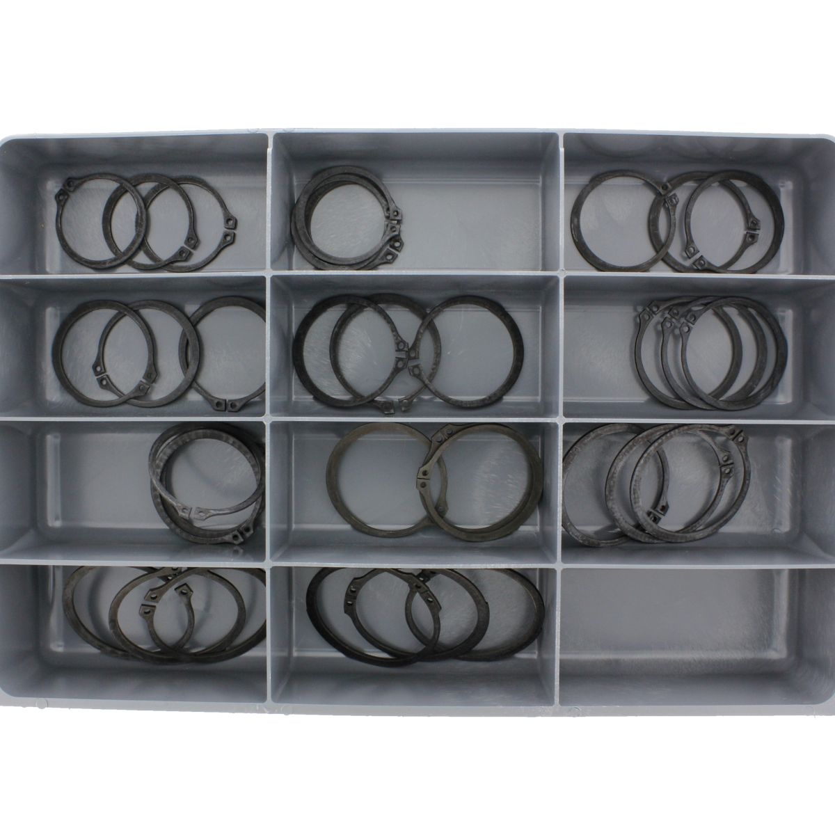 External Retaining Rings — Large Sizes, Steel Drawer Assortment