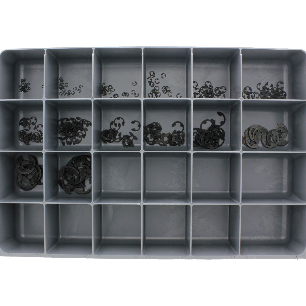 E-Clip Type Retaining Rings — Steel Drawer Assortment