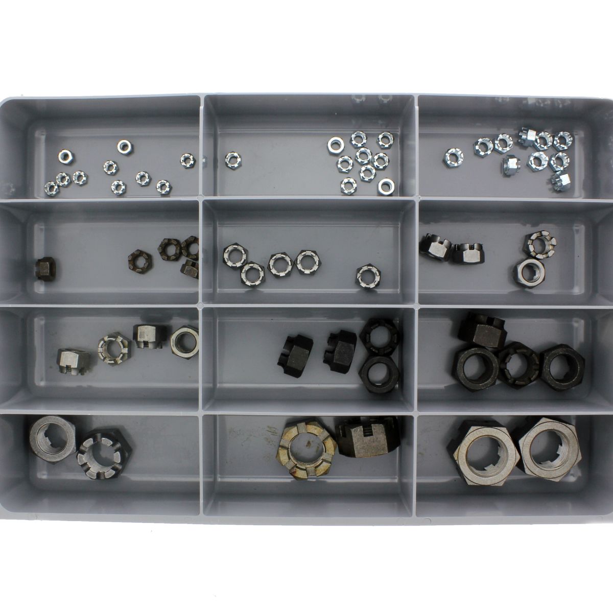 Hex Castle Nuts — Steel Drawer Assortment