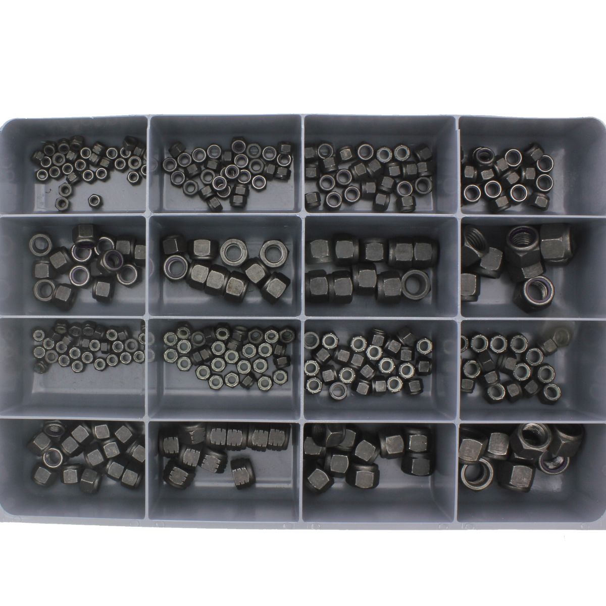 Grade 8 Nylon Insert Locking Nuts — Steel, Plain Drawer Assortment