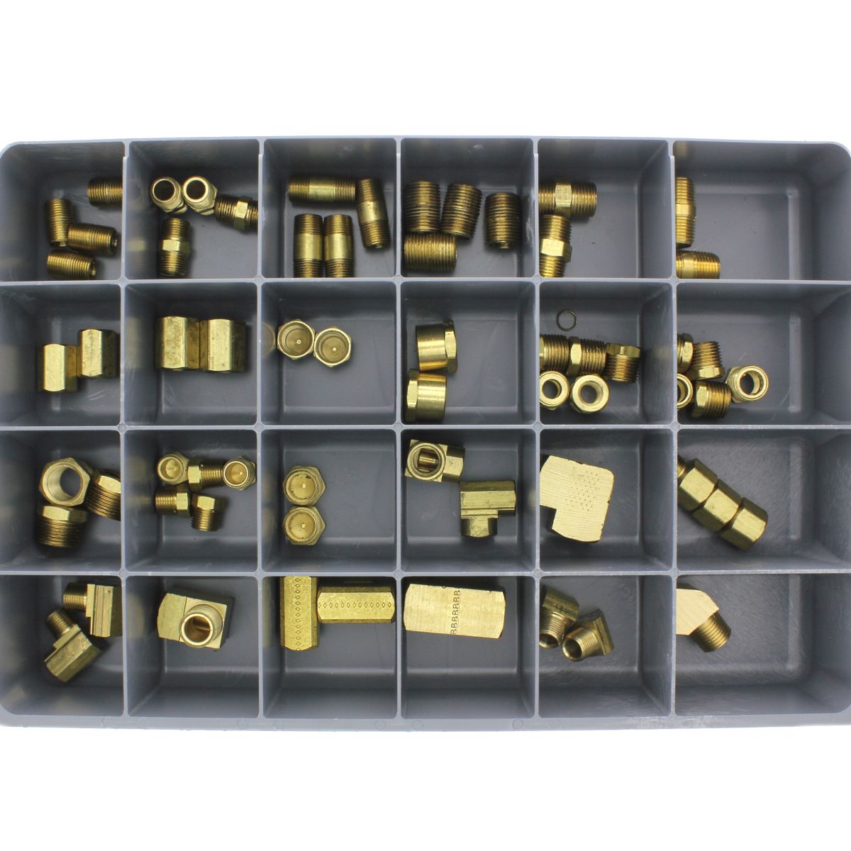 Brass Pipe Fittings — 3/8" NPT & 1/2" NPT Drawer Assortment