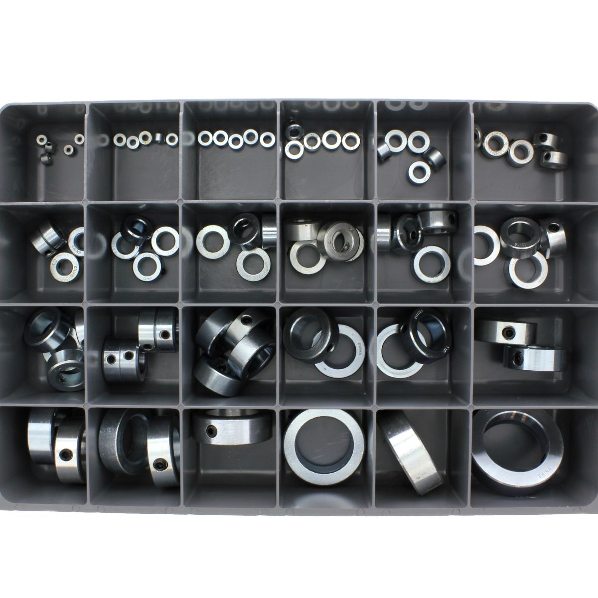 Shaft Collars Set Screw Type — Steel Drawer Assortment