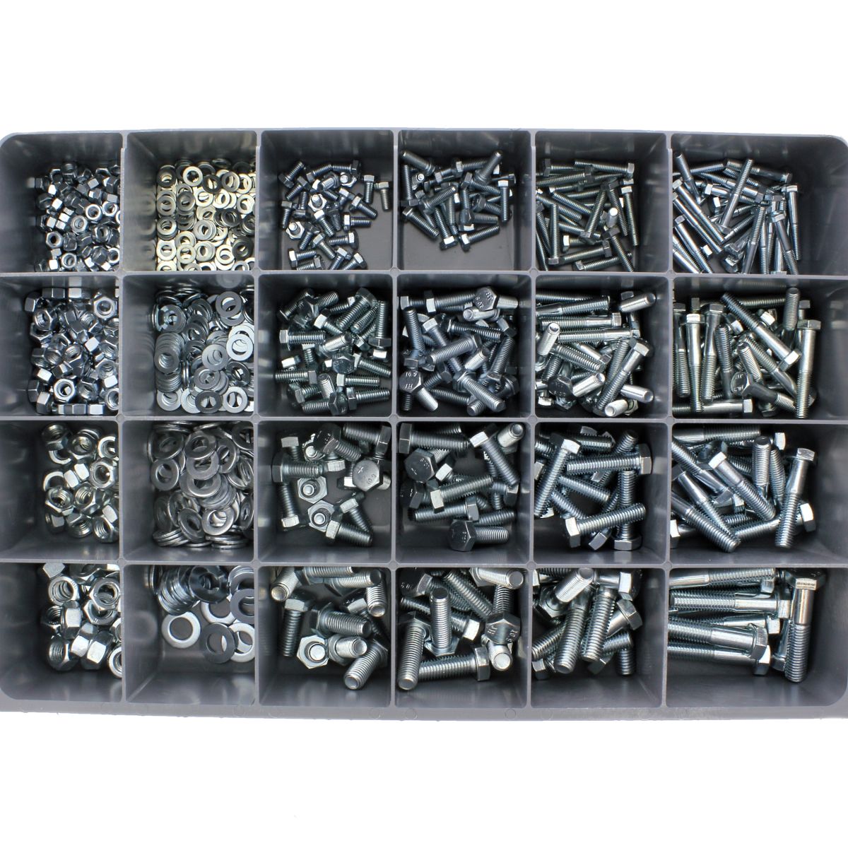 Metric Hex Cap Screws — Class 10.9 — Steel, Zinc Drawer Assortment