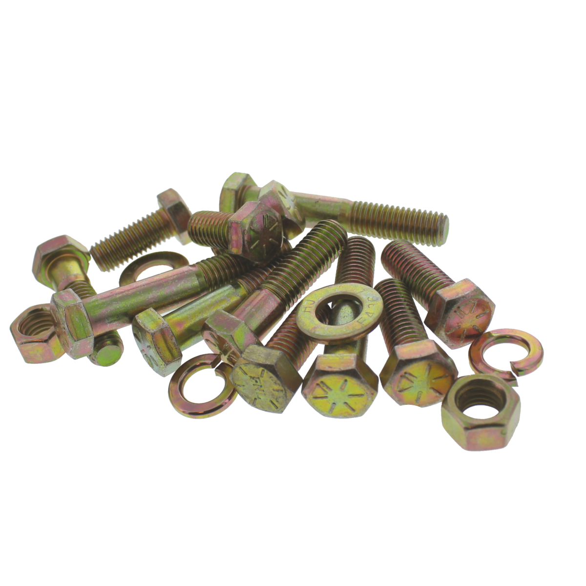 Hex Cap Screws — Grade 8 NC — Steel, Zinc Yellow Bolt Bin Assortment