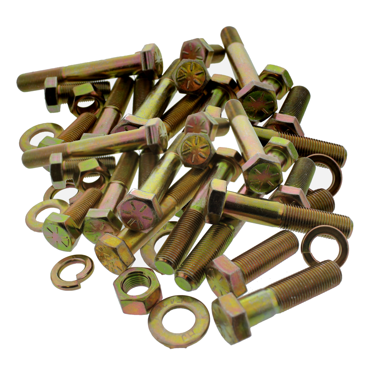 Hex Cap Screws — Grade 8 NF — Steel, Zinc Yellow Bolt Bin Assortment