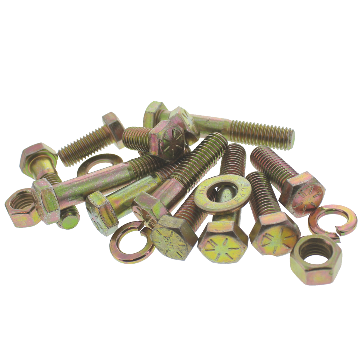 Hex Cap Screws — Grade 8 NC Shop Starter — Steel, Zinc Yellow Bolt Bin Assortment