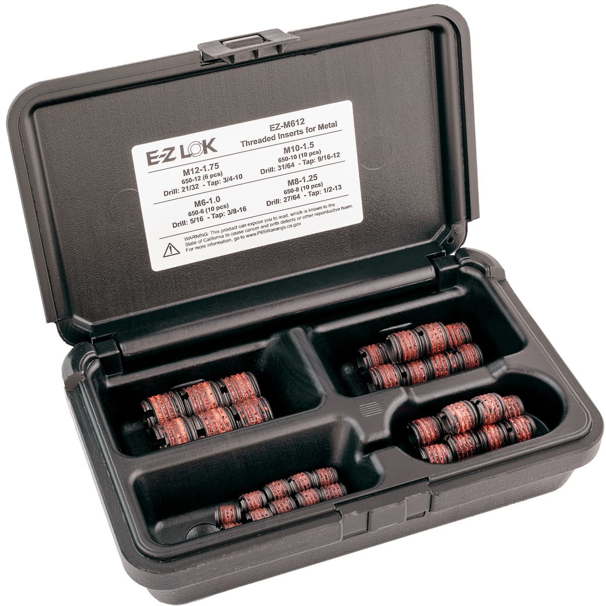 E-Z Lok Metric Threaded Insert Assortment — Coarse Thread, M6-M12