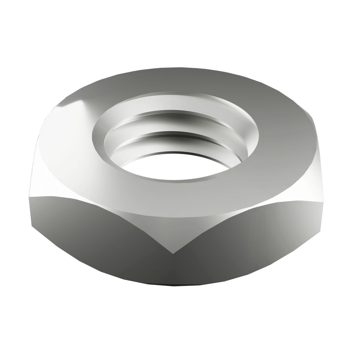 M6-1.0 Metric Hex Jam Nuts Type A2 Stainless Steel,  - Coarse  DIN 439B 100/PKG