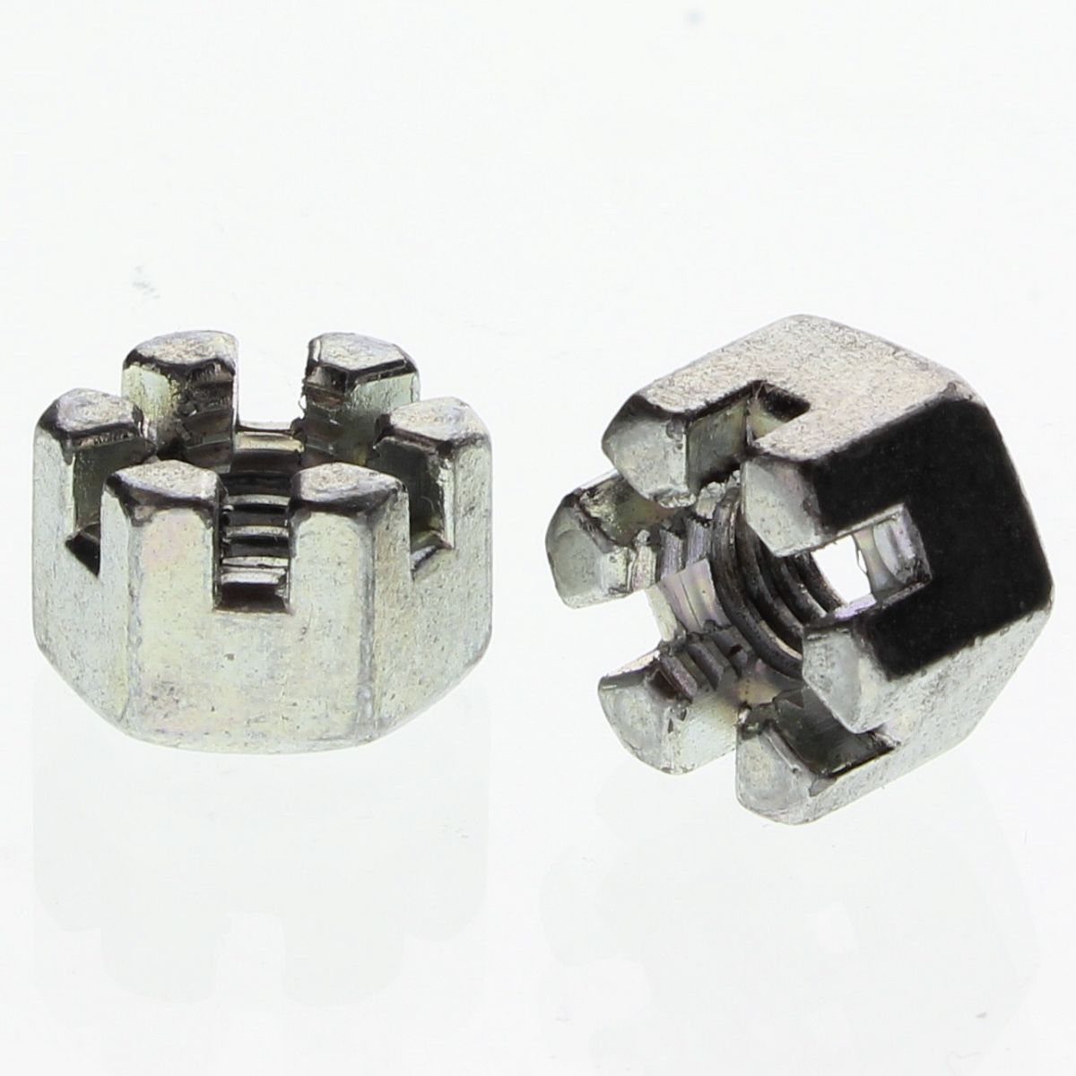 M10-1.5 Metric Slotted Nuts, Zinc - Coarse DIN 935