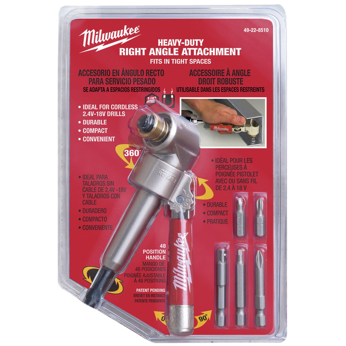 Tacoma Screw Products  Milwaukee® 49-22-8510 Heavy Duty Right Angle  Attachment