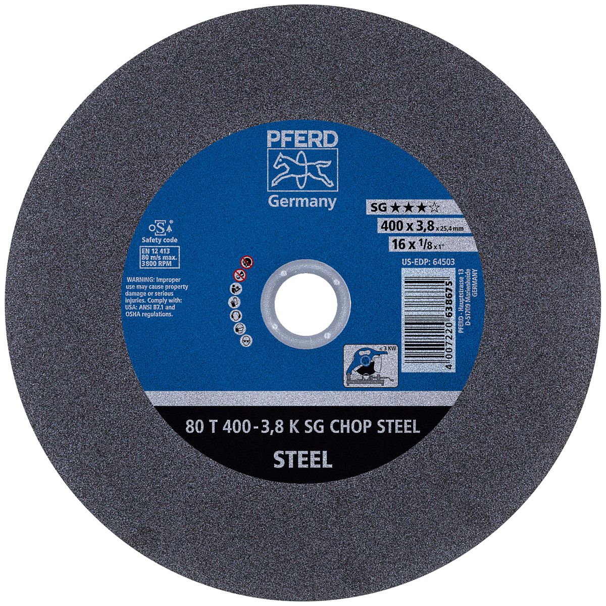 16" x 1/8" x 1" Type 1 Cut-Off Wheel for Ferrous Metals