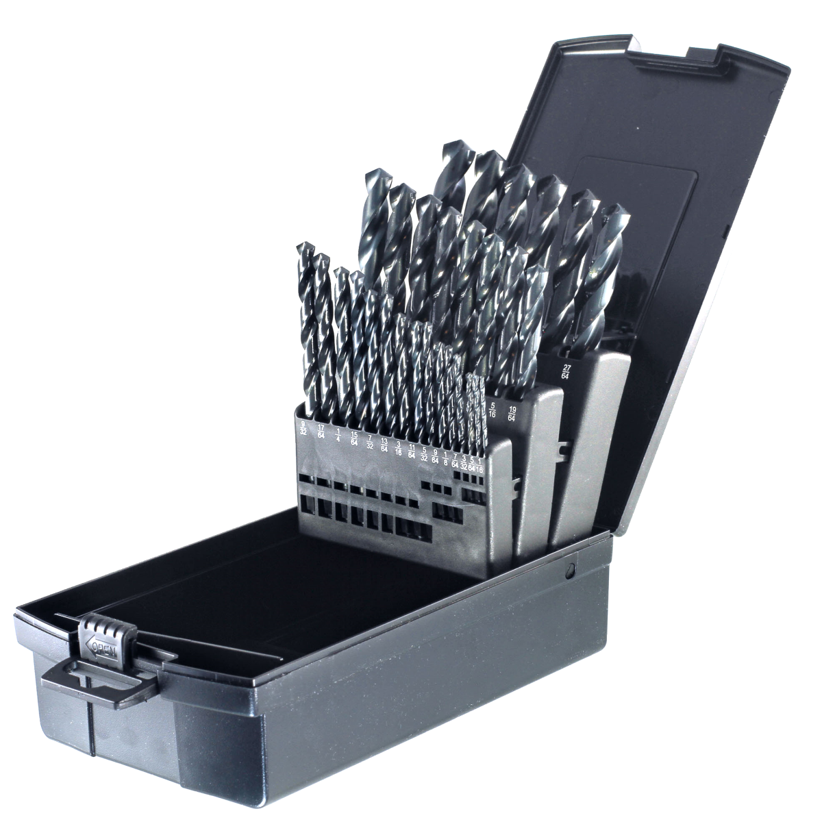 1/16"-1/2" x 64ths inclusive Bright 118°  — Drill Bit Set, 29 pc.