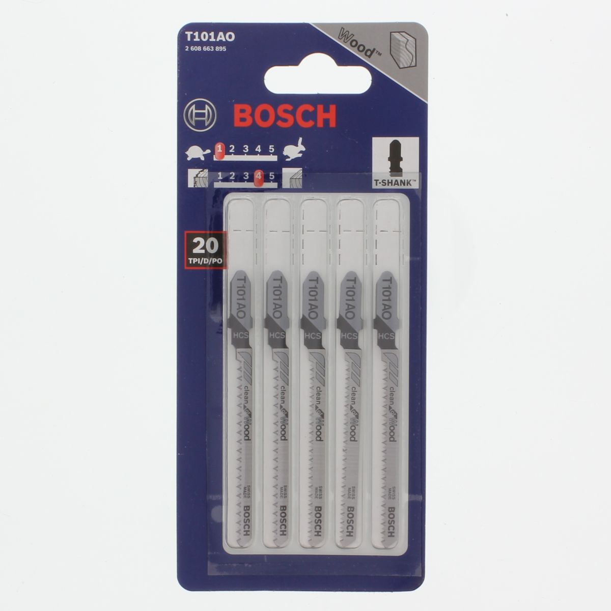 Bosch T101AD 20 TPI x 3-1/4" High Speed Steel Jig Saw Blades, 5/PKG