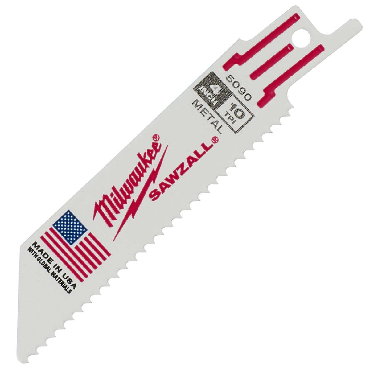 Milwaukee 48-00-5090  4" 10 TPI; Metal Cutting Super Sawzall Blade