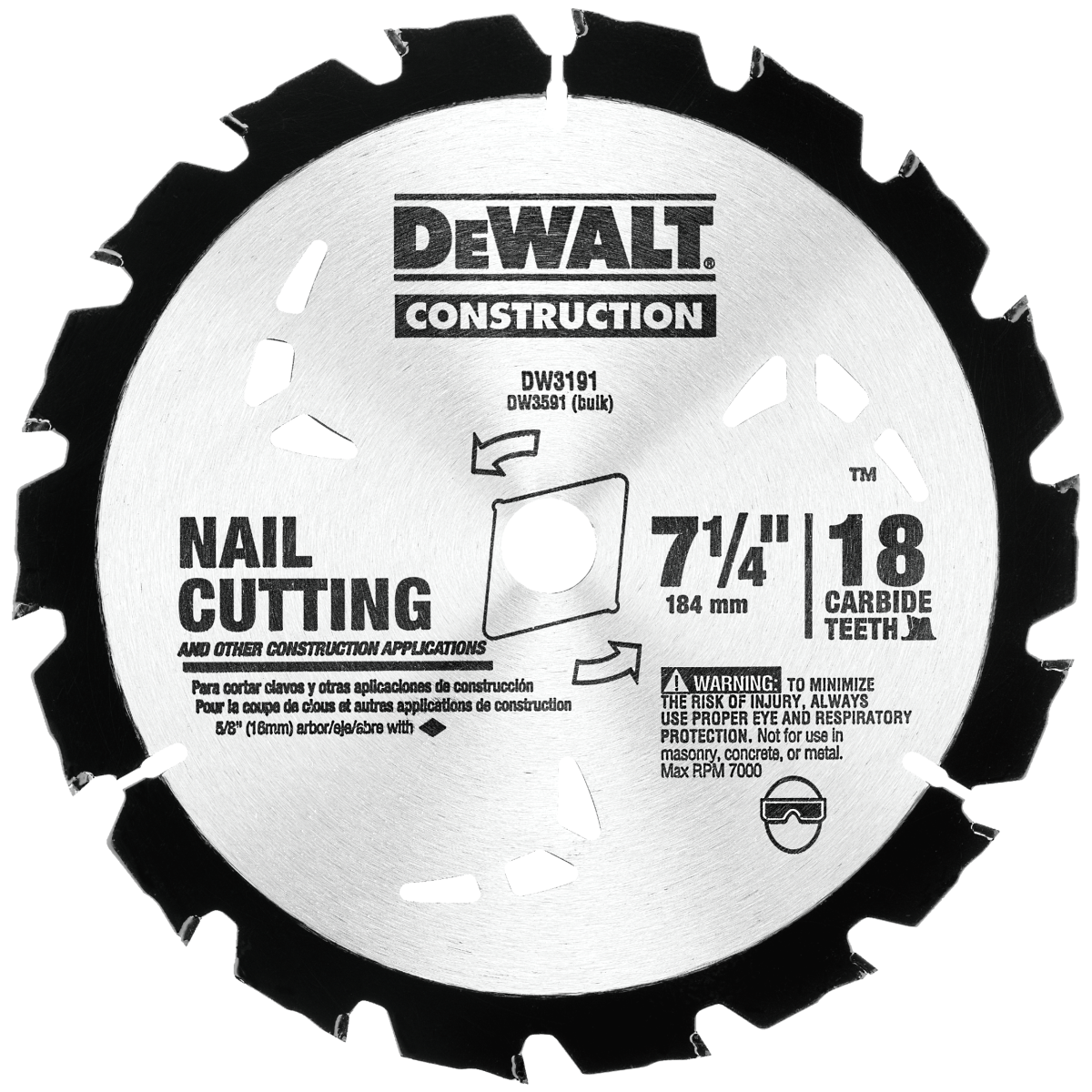 DeWALT 7-1/4" x 18T Universal Circular Saw Blade