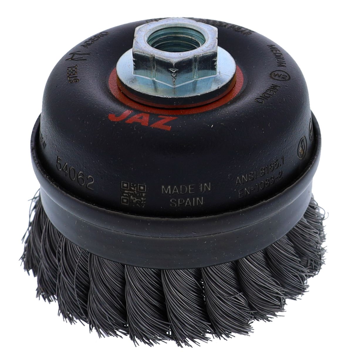 4" x 5/8"-11 Arbor .015" Knot Wire Cup Brush — Steel