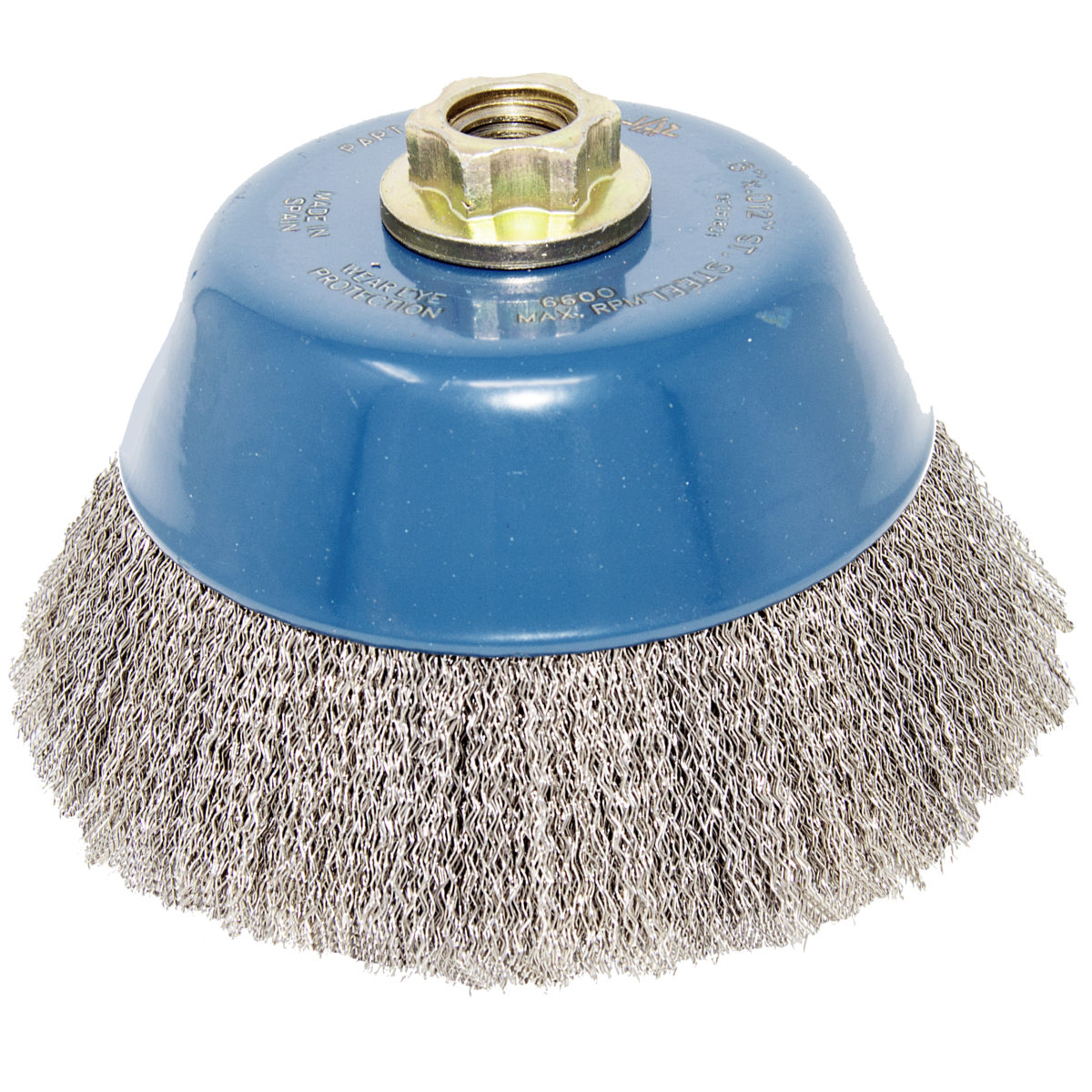 6 x 5/8-11 Arbor .012 Crimped Wire Cup Brush — Stainless