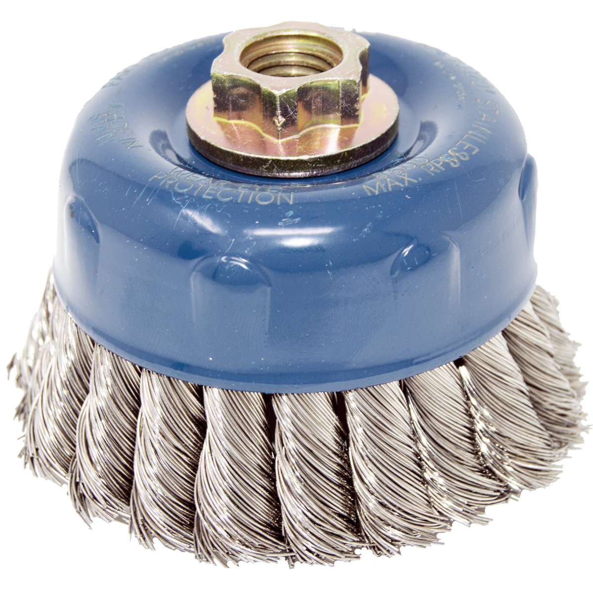 4" x 5/8"-11 Arbor .020" Knot Wire Cup Brush — Stainless