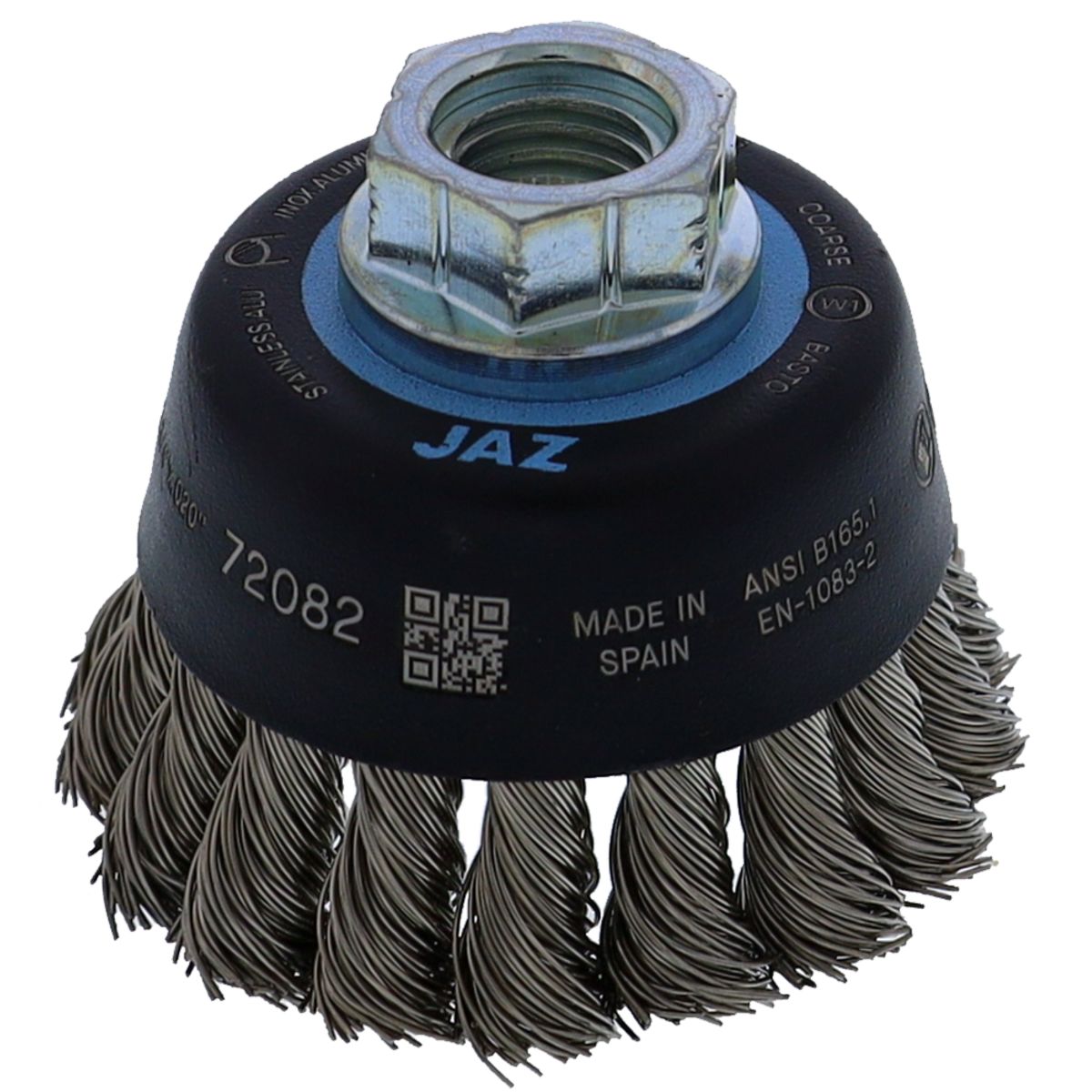 2-3/4" x 5/8"-11 Arbor .020" Mini-Grinder Knot Wire Cup Brush — Stainless