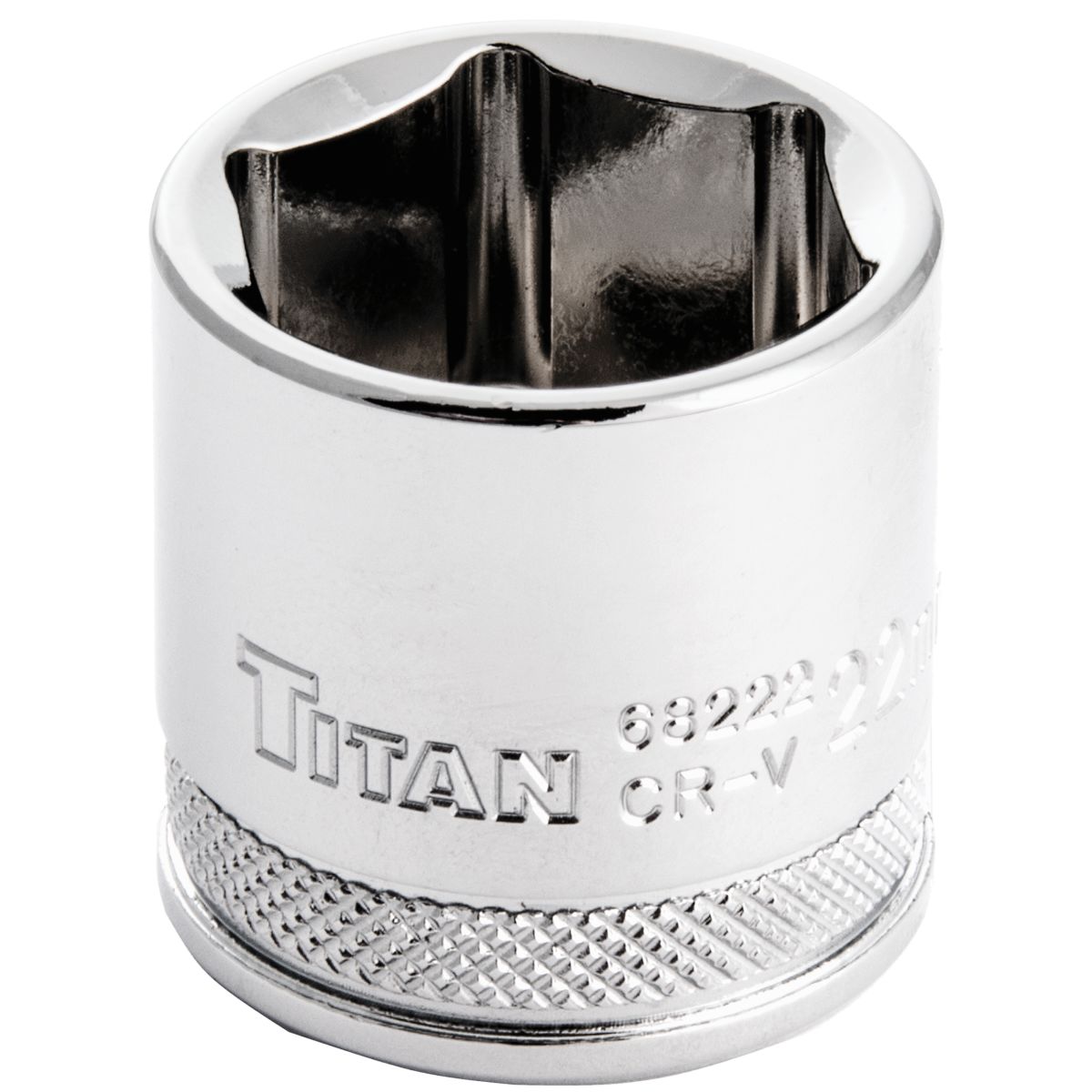 Titan 68222  22 mm 6 Pt. Standard Length Socket - 3/8" Drive