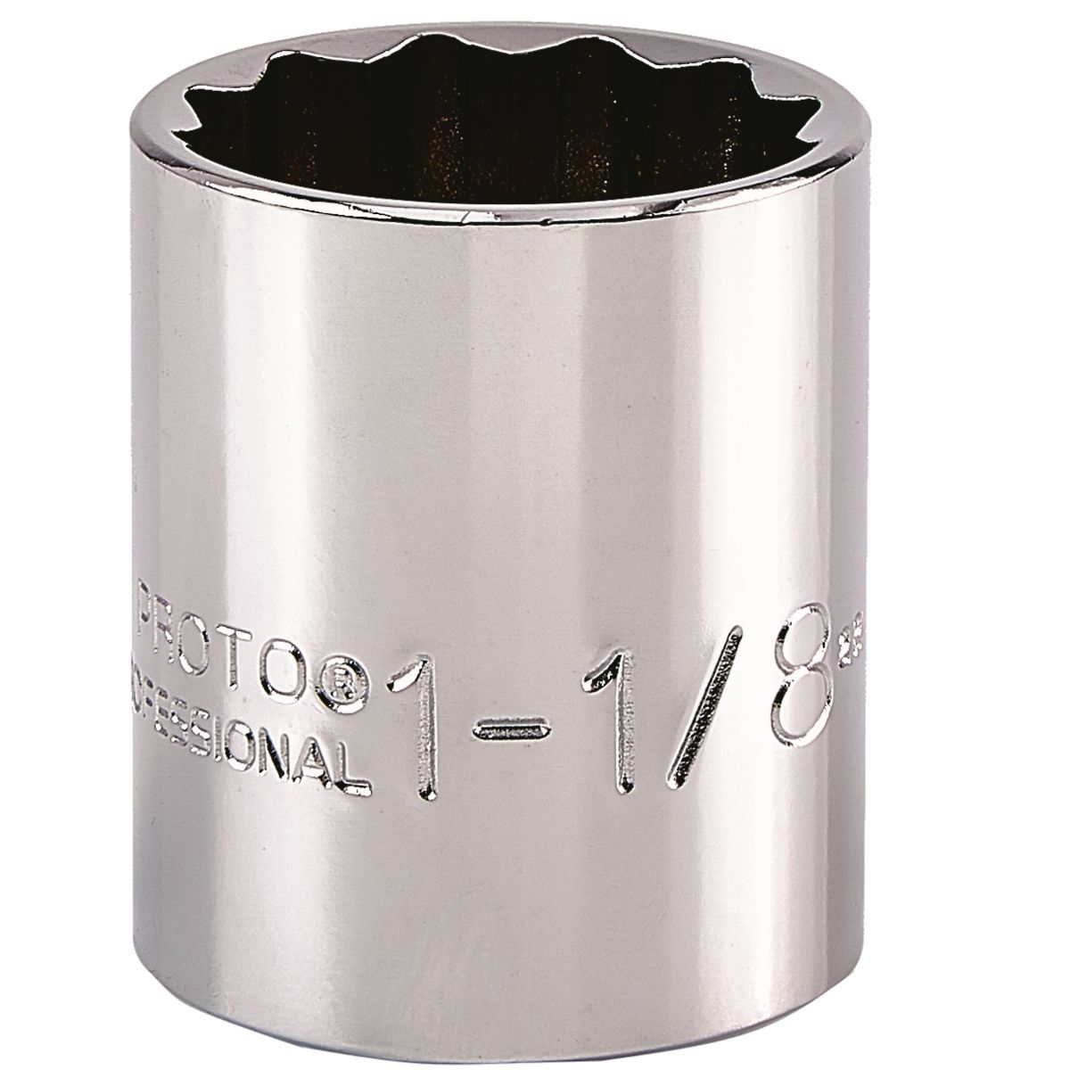 Proto 1-1/8" 12 Pt. Standard Length Socket — 1/2" Drive
