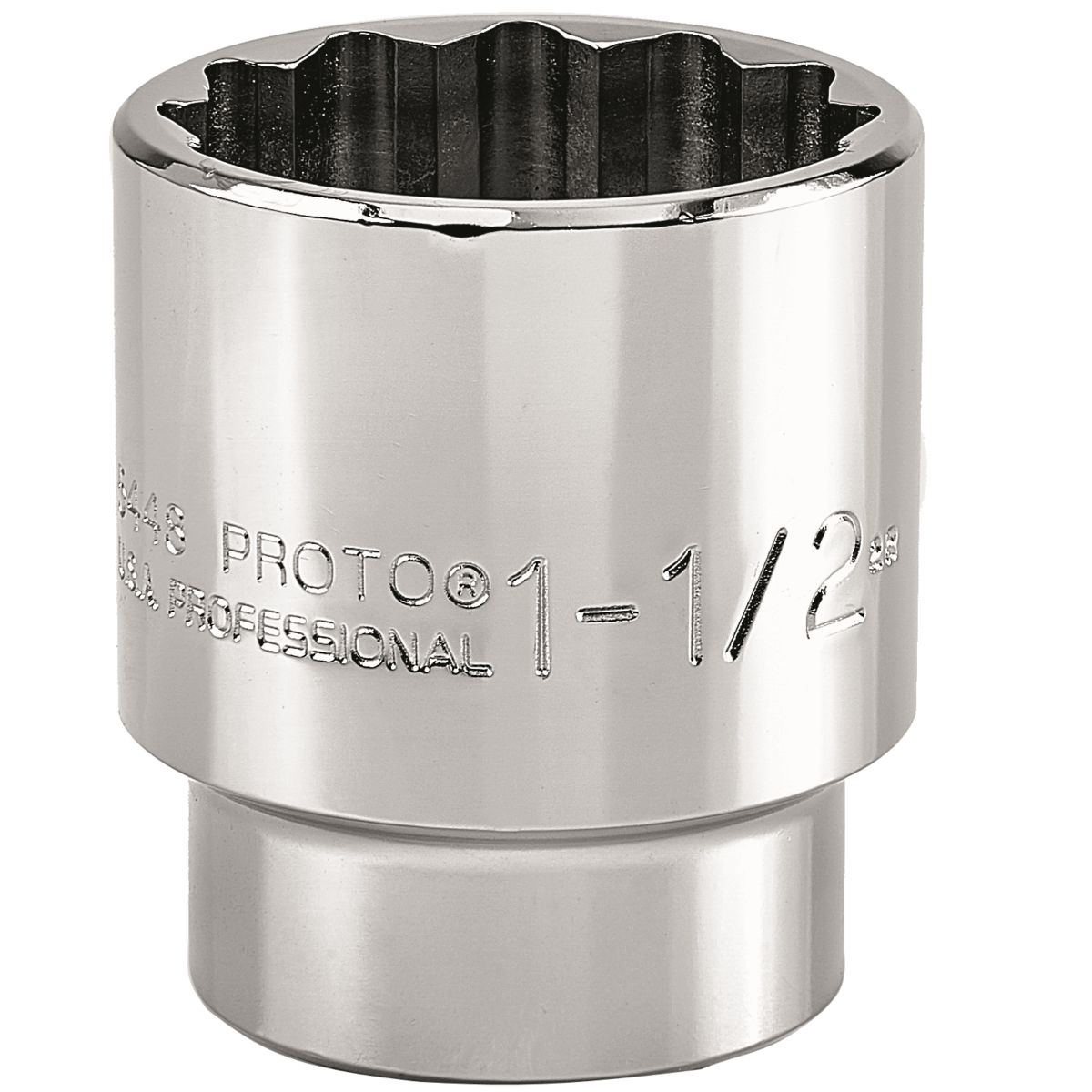 Proto 1-1/2" 12 Pt. Standard Length Socket — 1/2" Drive