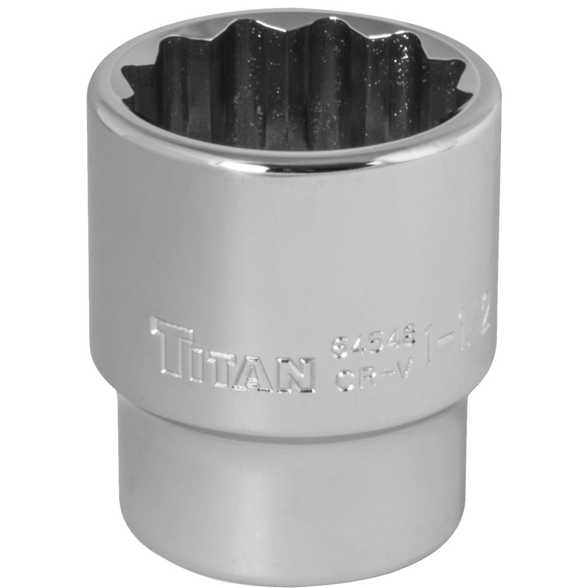 Titan 64548  1-1/2" 12 Pt. Standard Length Socket - 3/4" Drive