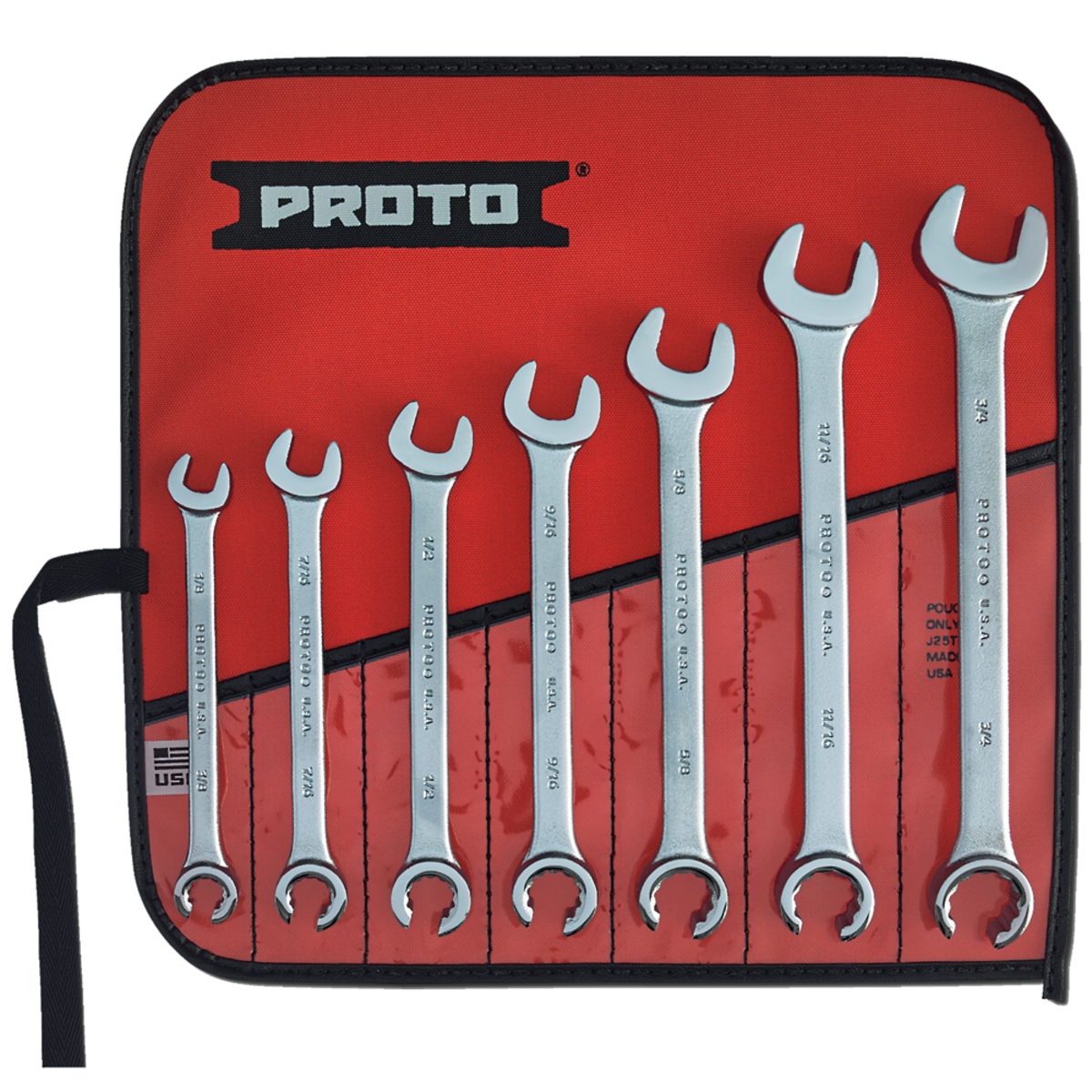 Proto Combination Flare Nut Wrench Set — 7 pc.