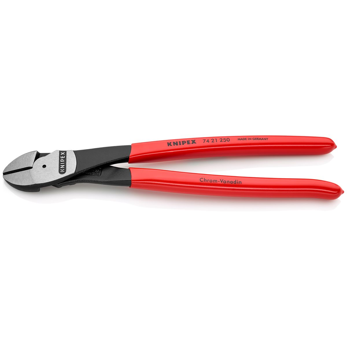 Knipex 74 21 250 10" High Leverage 12 Degree Angled Diagonal Cutters