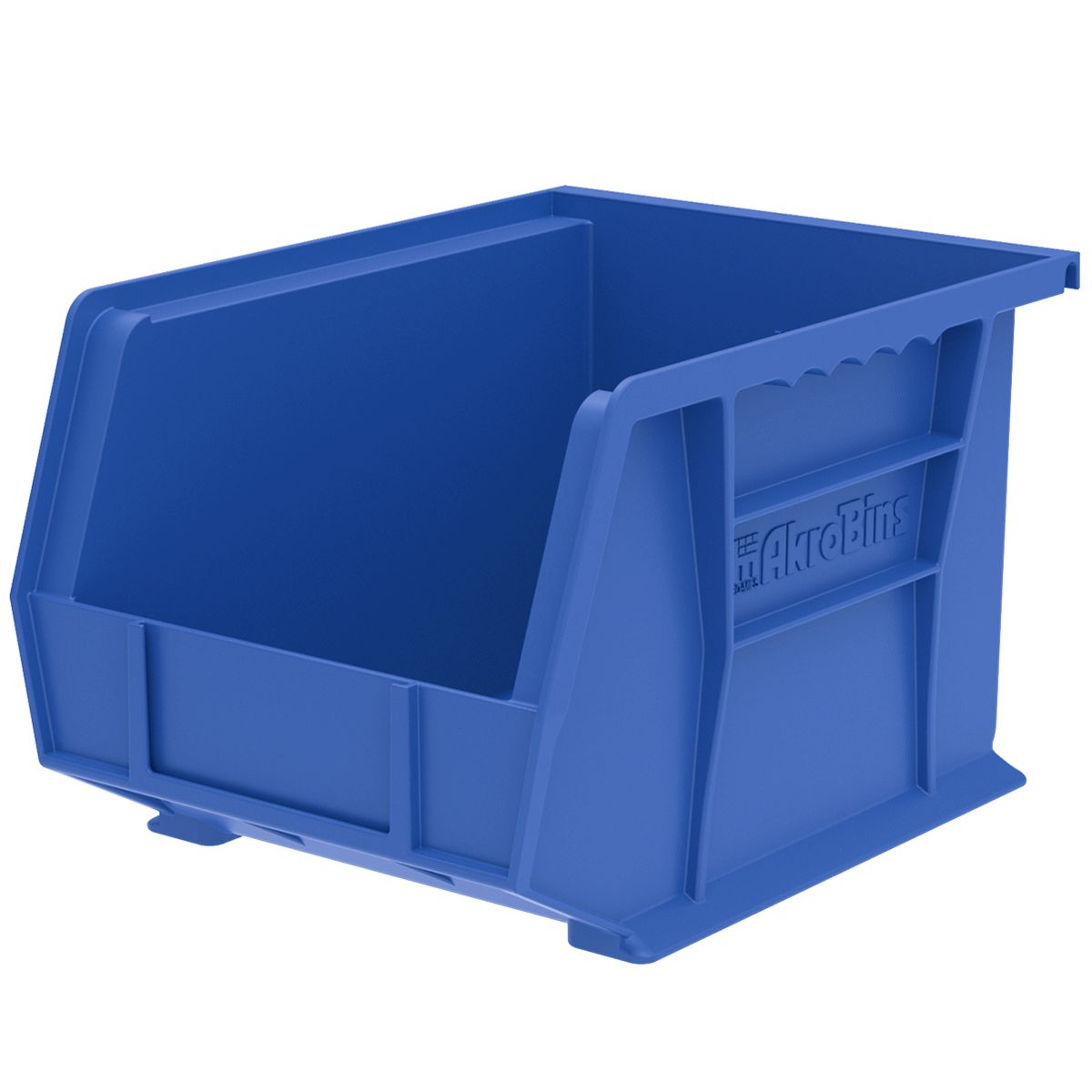 Stackable Plastic Bins, Blue, 7 3/8 x 4 1/8 x 3