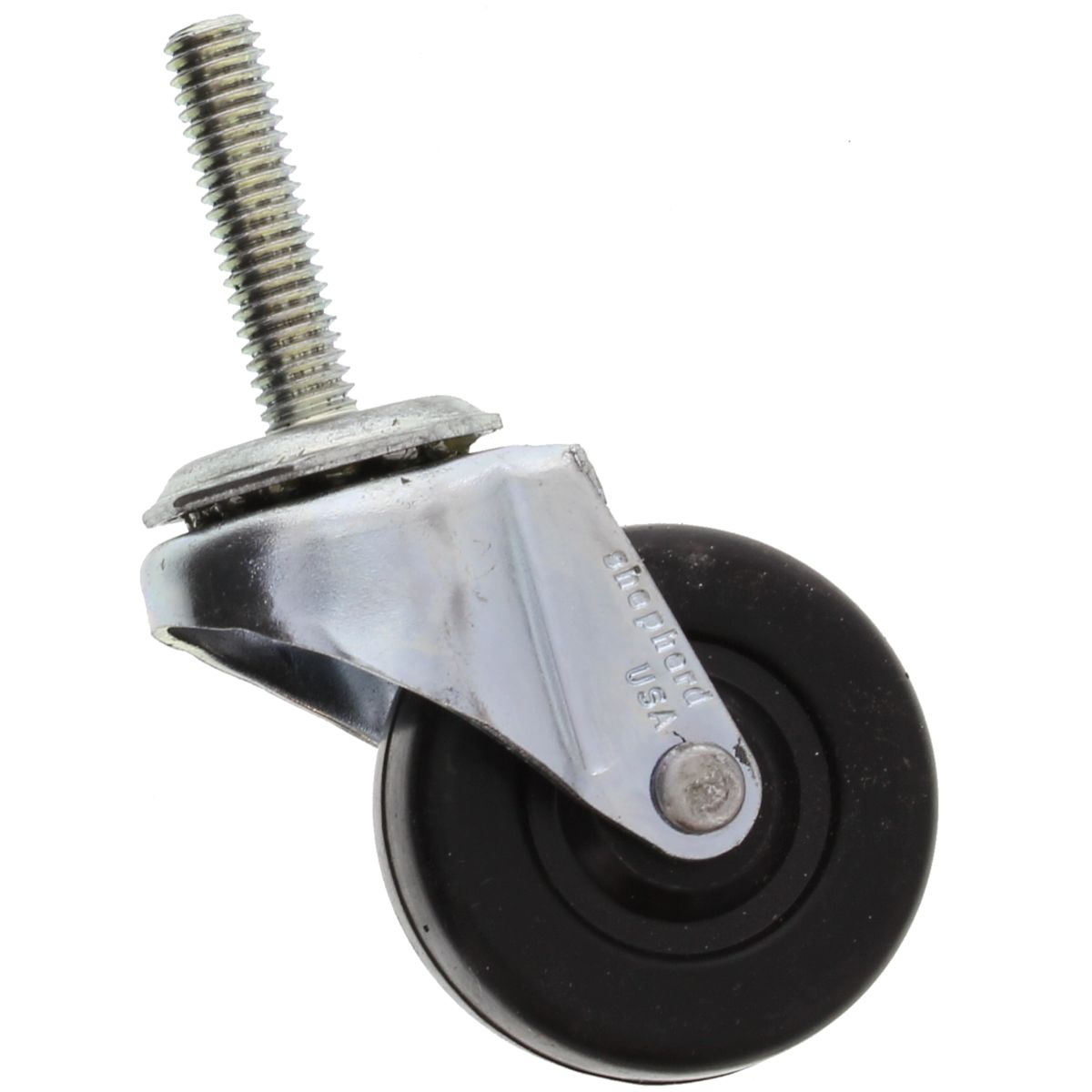 4" x 1"  Swivel Light Duty Caster w/Threaded Stem Soft Rubber