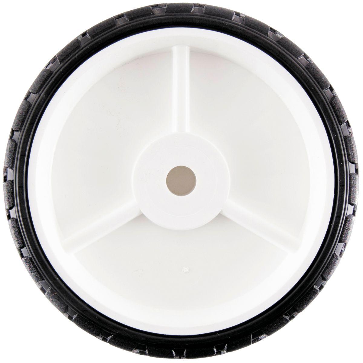 6P x 1.50 Off, White Plastic Offset Wheel