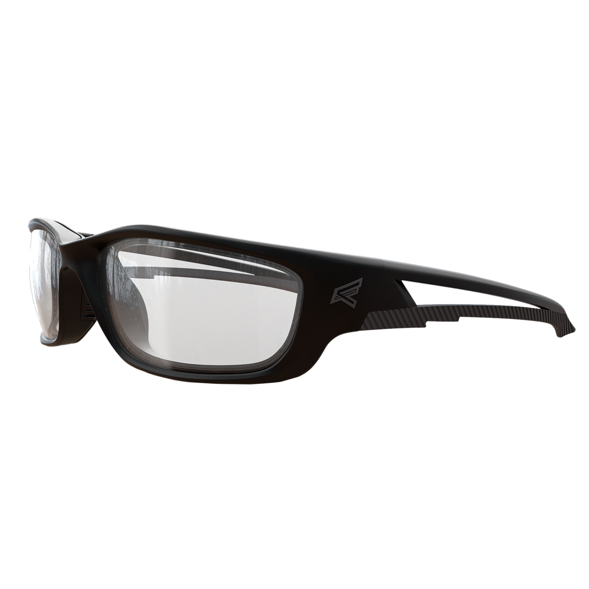 Edge Kazbek Safety Glasses — Clear/Black Wide Fit