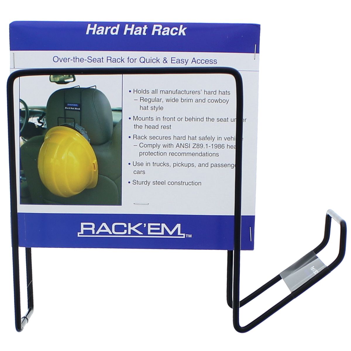 Seat-Mount Hard Hat Rack