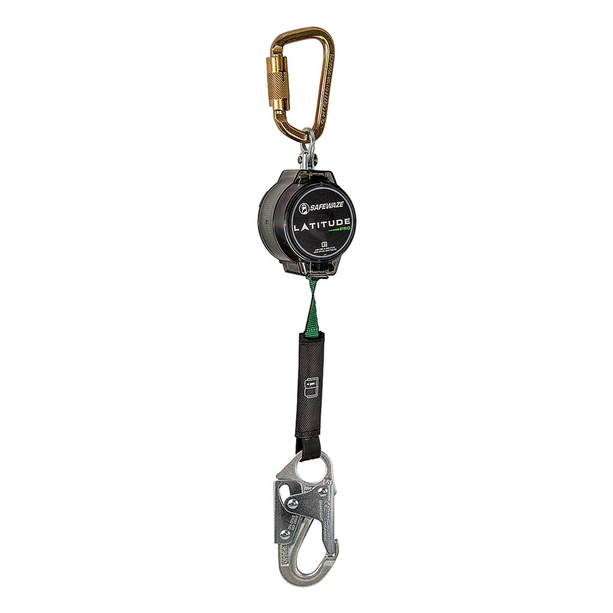 7' Single Web Self-Retracting Lifeline with Steel Snap Hook & Carabiner