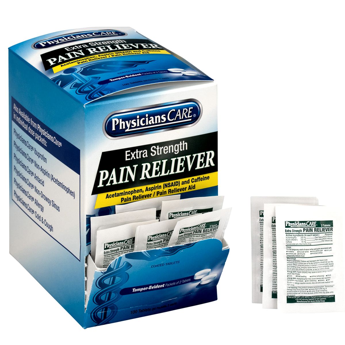 Acetaminophen 500 mg Extra-Strength Pain Reliever, 250-2 Pks./Box