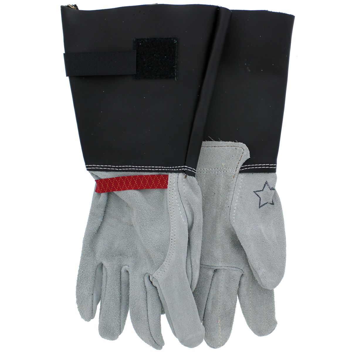 Heavy Duty Split Leather Palm Gloves — Gauntlet Cuff, 7" — Medium