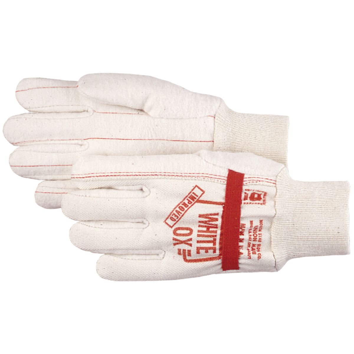 White Ox Cotton Gloves — Elastic Band, X-Large