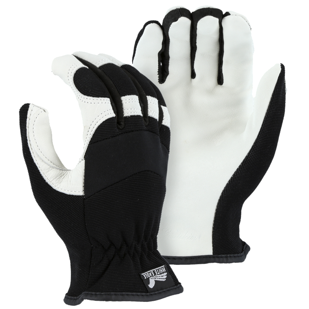 Goatskin Mechanics Gloves — Black/White, XX-Large