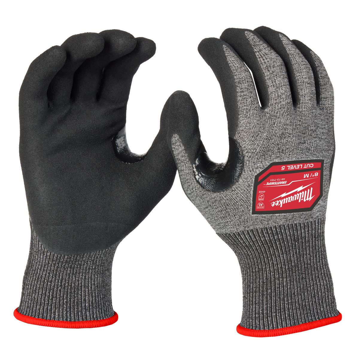 Milwaukee 48-73-7151 High-Dexterity Nitrile Dipped Gloves Cut Level A5 Medium