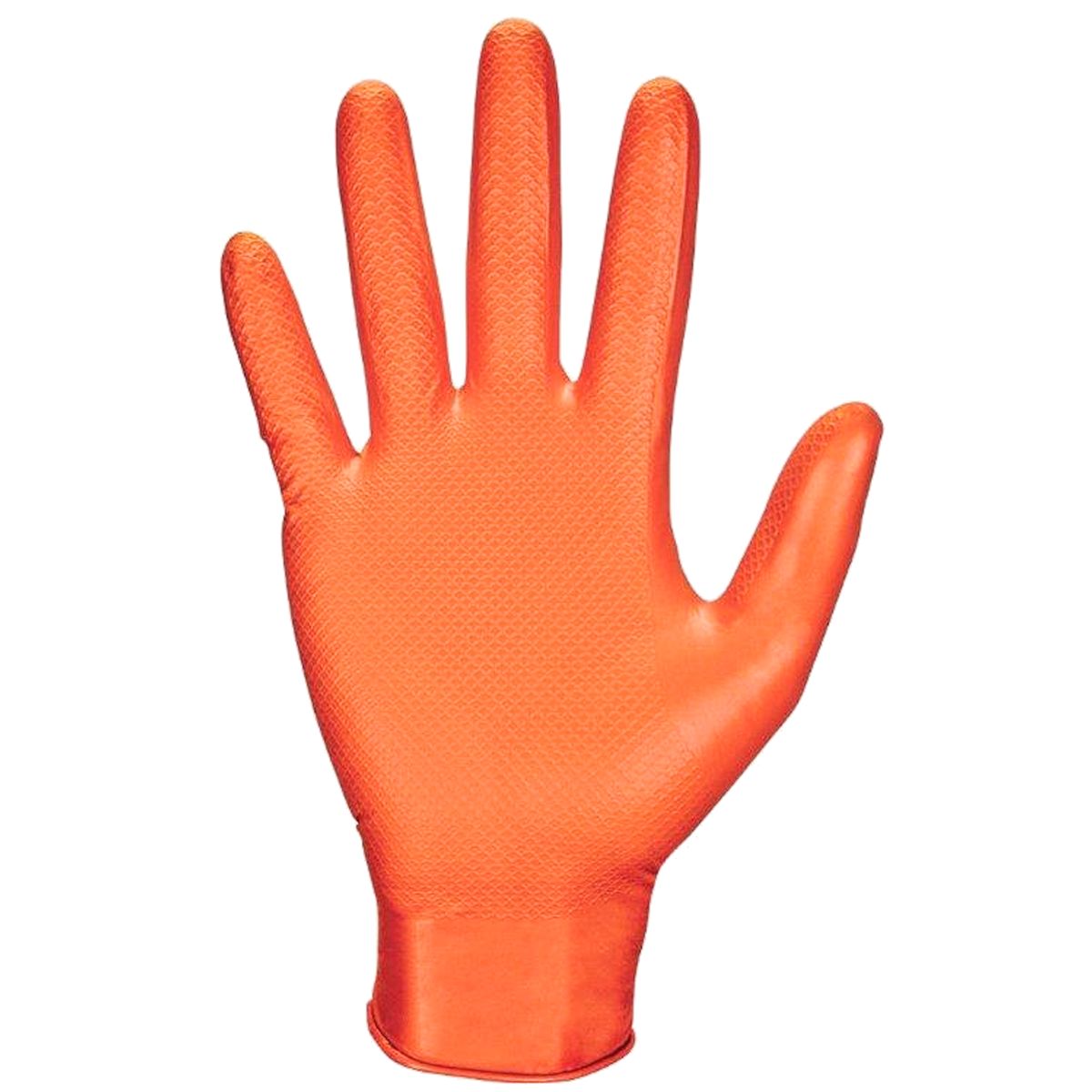 Orange Diamond Powder-Free Disposable Nitrile Gloves — 7 mil., Orange,  Large, 100/Box