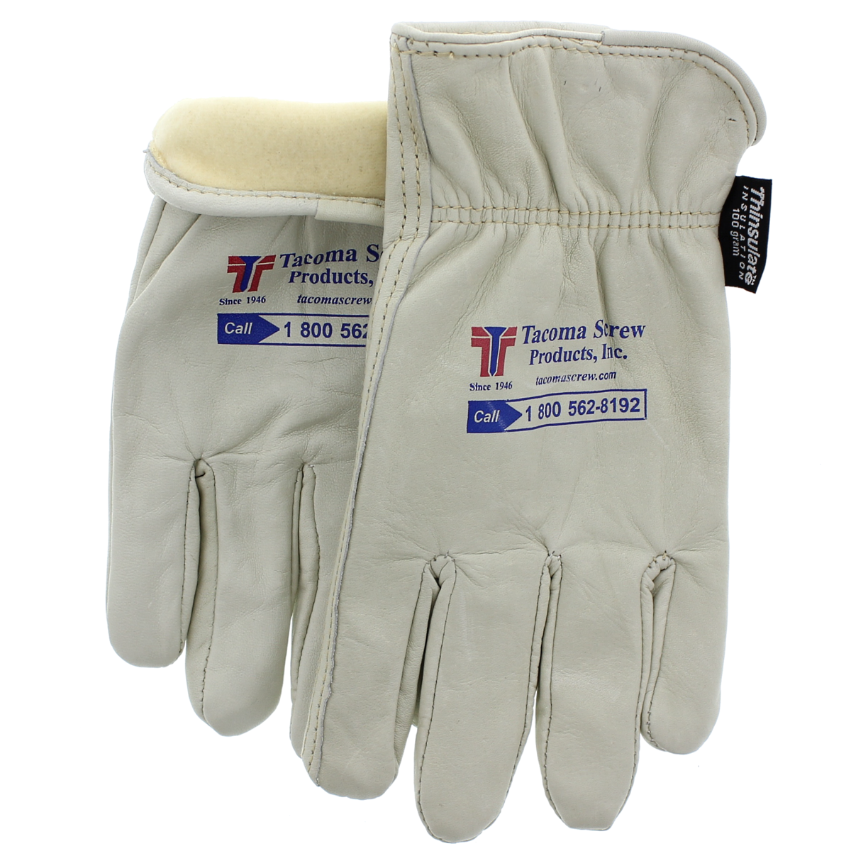 Tacoma Screw Products™ Select Cowhide Driver Gloves — Large, 3M Thinsulate Lined