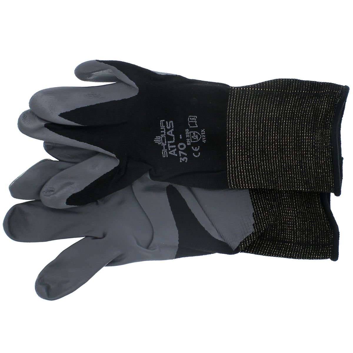 Atlas Nitrile Grip Gloves - Black XL