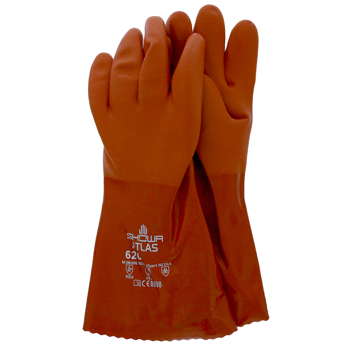 Atlas 620-XL Chemical Resistant PVC Dipped Gloves — X-Large