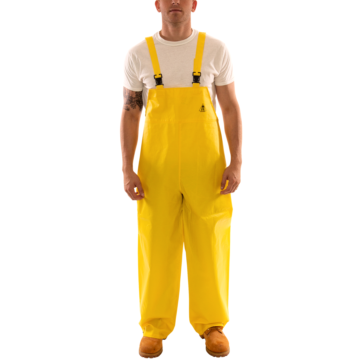 Rain Overalls, Yellow - Plain Front — Large