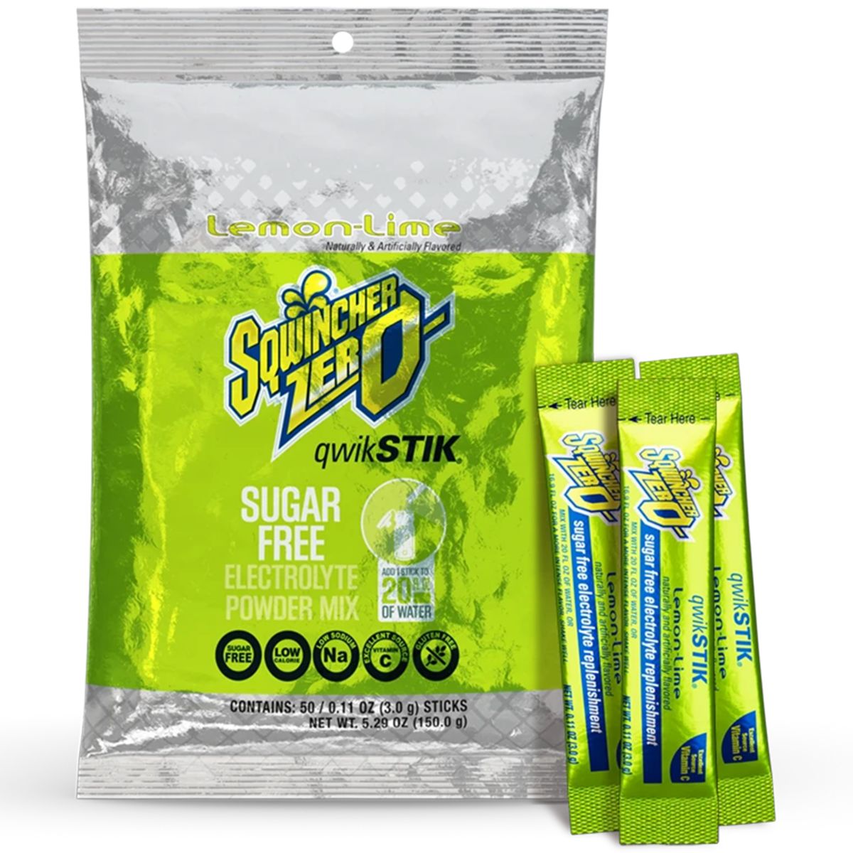 Sqwincher® Qwik Stik® ZERO Lemon Lime 20 oz. Yield 50/PK