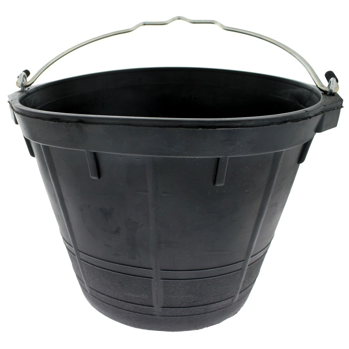 10 Quart Black Rubber Bucket with Handle