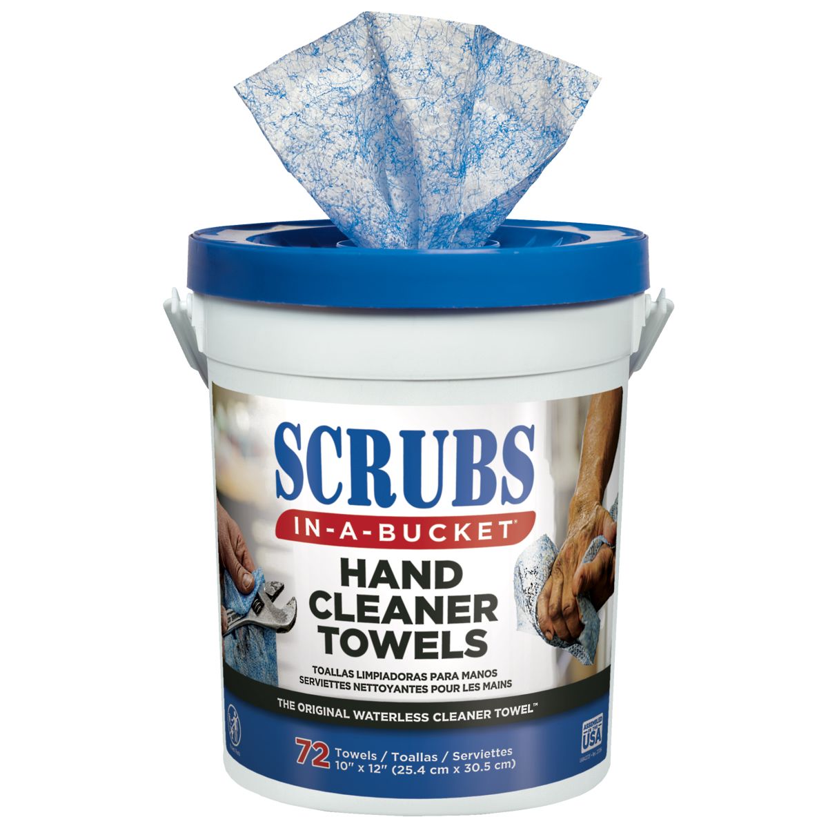 Scrubs In-A-Bucket™ Heavy-Duty Waterless Hand Cleaner Towels — 72 towels