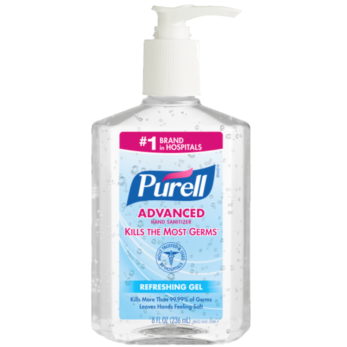 Purell Hand Sanitizer Gel — 8 oz. Bottle w/Pump